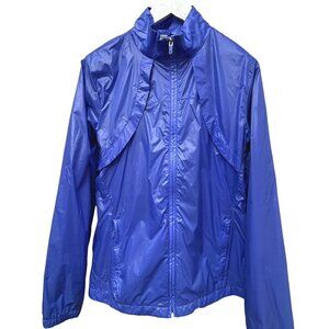 GAP Fit Windbreaker Jacket Womens Medium Periwinkle Blue Zip Front Running Golf